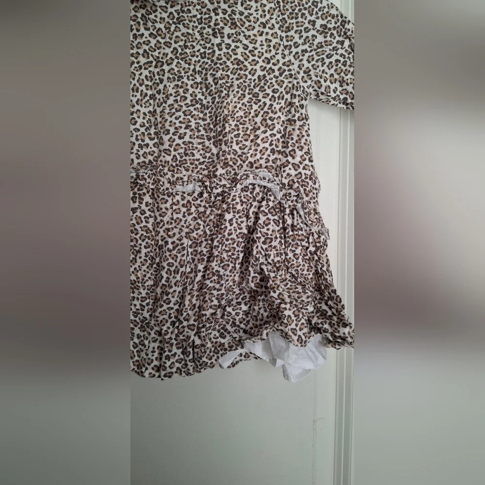 Animal Print Girl Dress Sz 2T Drop Waist Long Sleeve Cotton Summer Travel Fairy